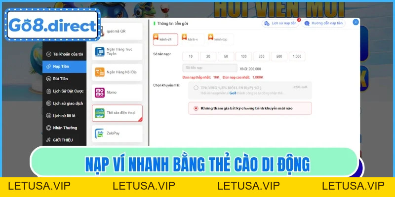 Nạp Tiền mb88 - Nhanh Gọn, Tiện Lợi Với Đa Hình Thức - letusa
